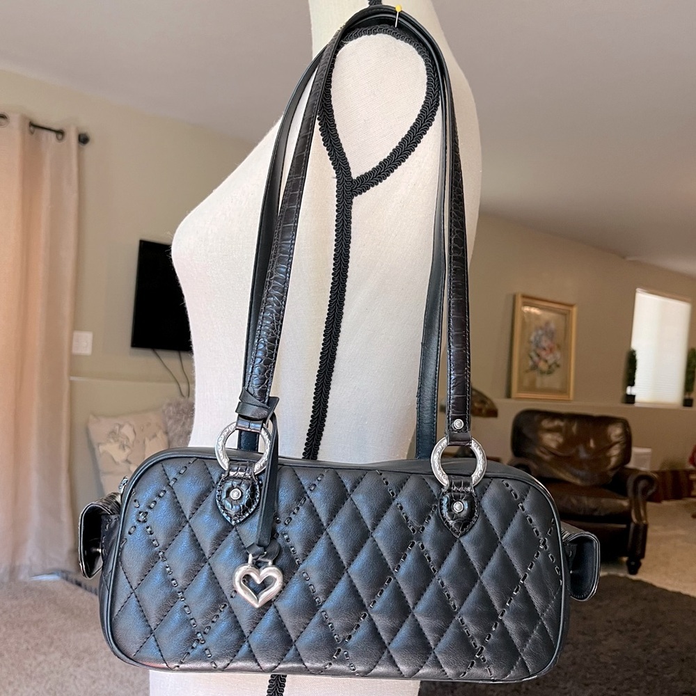 ❤️BRIGHTON QUILTED LEATHER SHOULDER BAG 💯AUTH - Picture 2 of 16